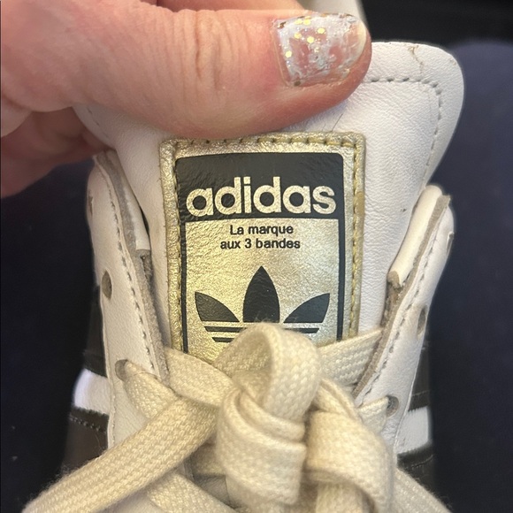 ✨Adidas Superstar White and Dark Brown Sneakers - Picture 3 of 7